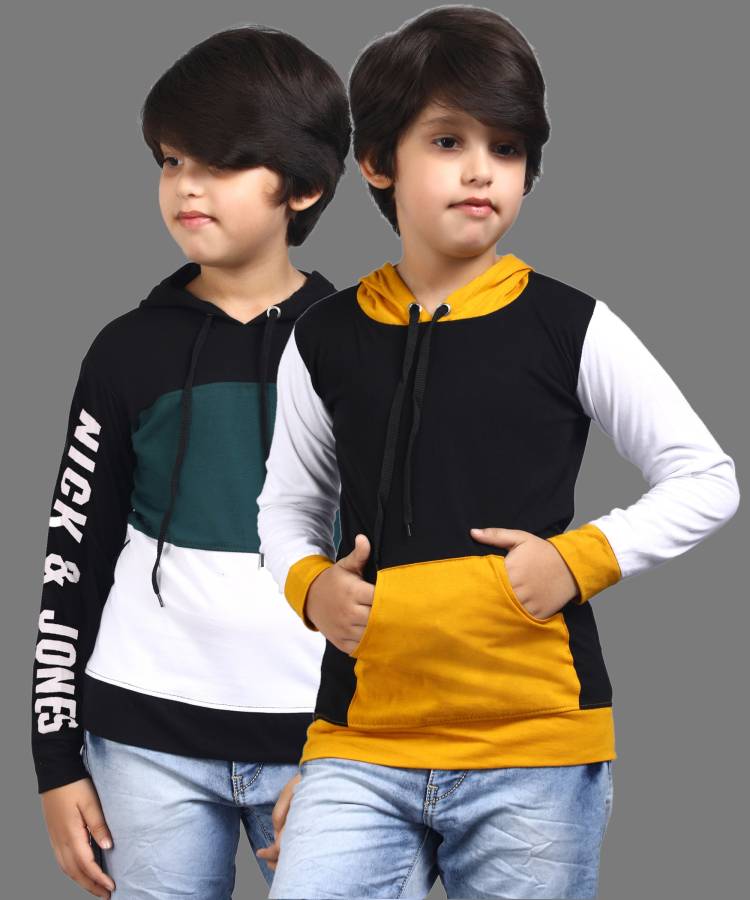 Boys & Girls Colorblock Pure Cotton T Shirt Price in India
