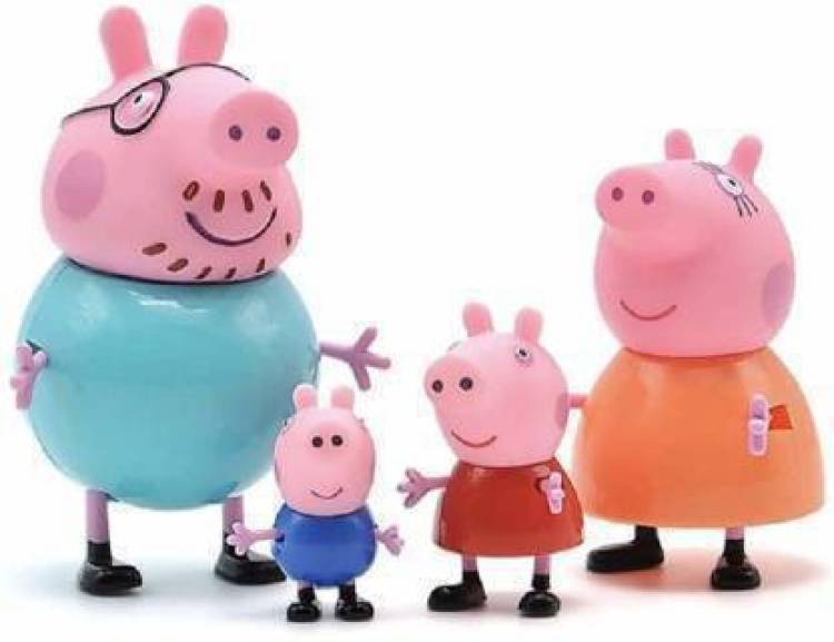 Florina pepa pig family (pack of 4 ) (Multicolor)