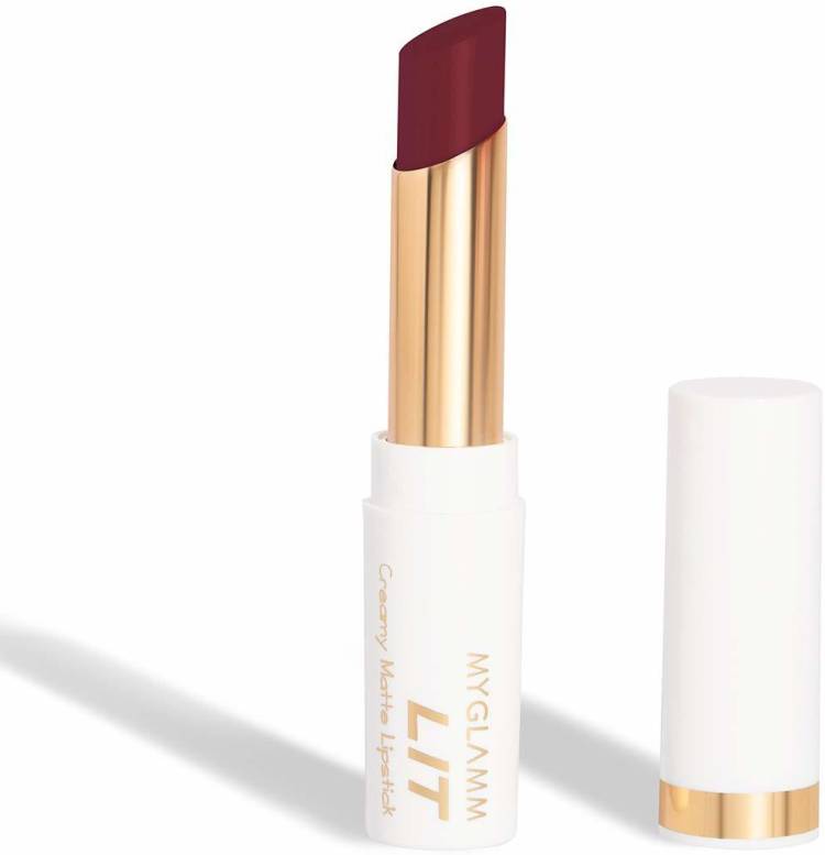 MyGlamm Lit Creamy Matte Lipstick, Sangria Price in India