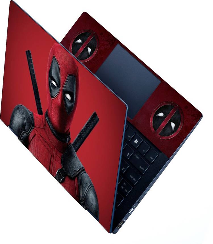 FineArts HD Printed Full Panel Laptop Skin Sticker Vinyl Fits Size Upto 15 inches No Residue, Bubble Free - Ninja Red Vinyl Laptop Decal 15.6