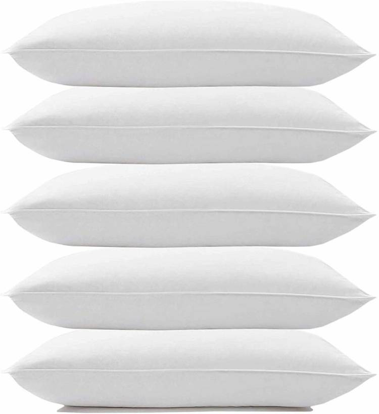 Kitefly 105 Polyester Fibre Solid Sleeping Pillow Pack of 5