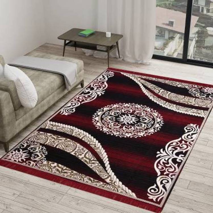 Sasta Sunder Tikau Multicolor Velvet Carpet