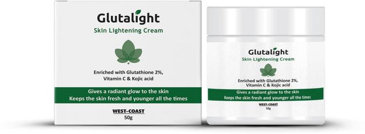 Glutalight Glutathione, Vitamin C, Kojic Acid Skin Brightening & Lightening Cream 50g, No Parabens, No Sulphates, No Silicone Price in India