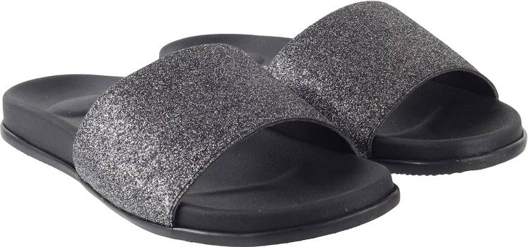 Women Black Flats Sandal Price in India