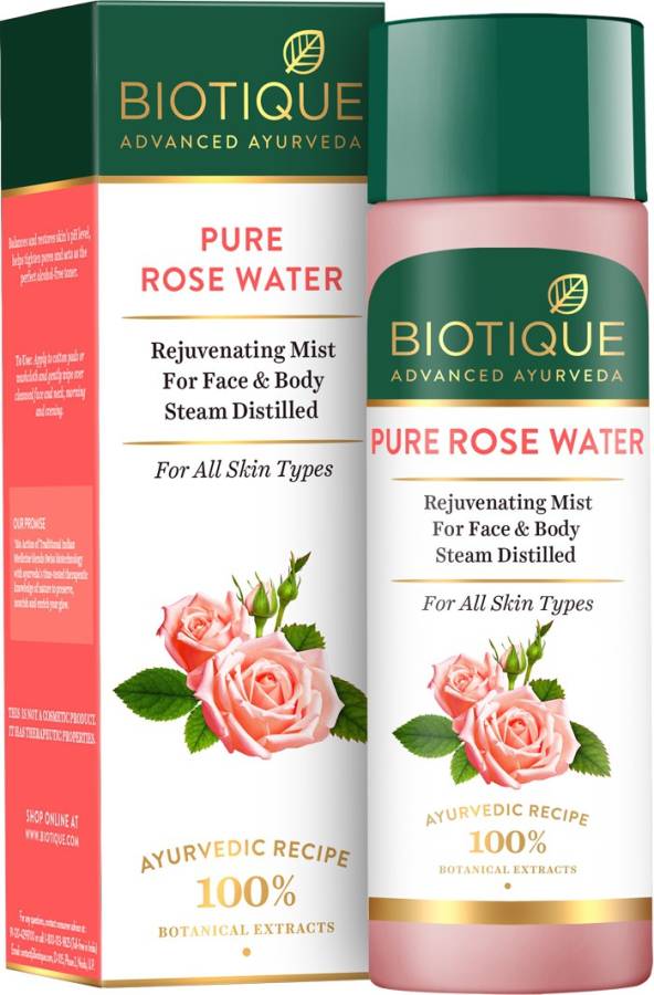 Biotique Advanced Organics Pure Rose Water Rejuvenating Mist For Face & Body Steam Distilled 120Ml Men & Women Price in India