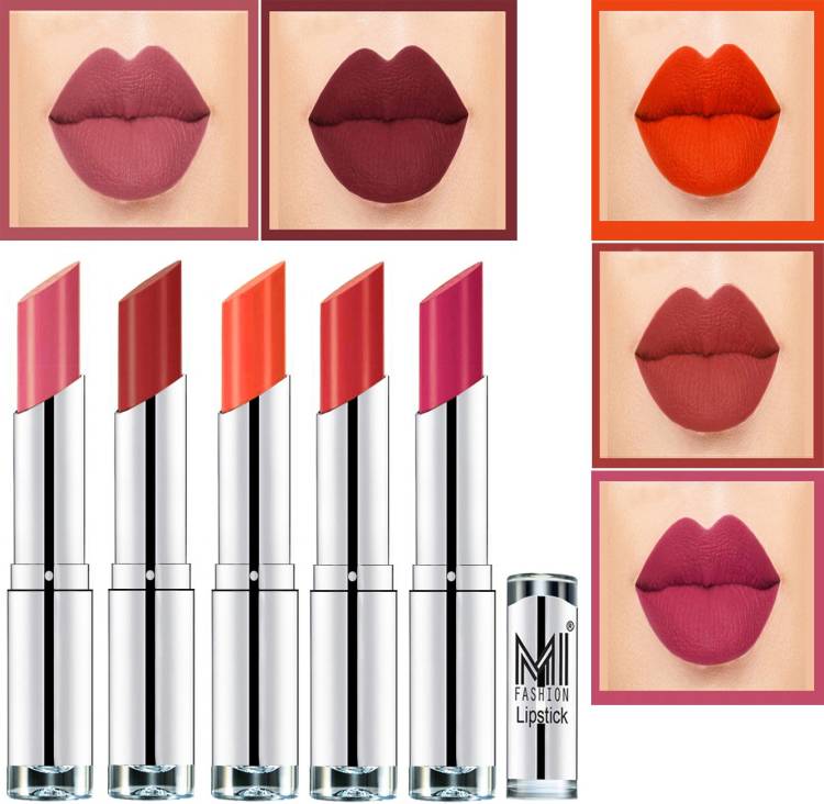 MI FASHION Pout-Perfect Creamy Matte Lipstick Set in 5 Vibrant Colours Code-035 Price in India