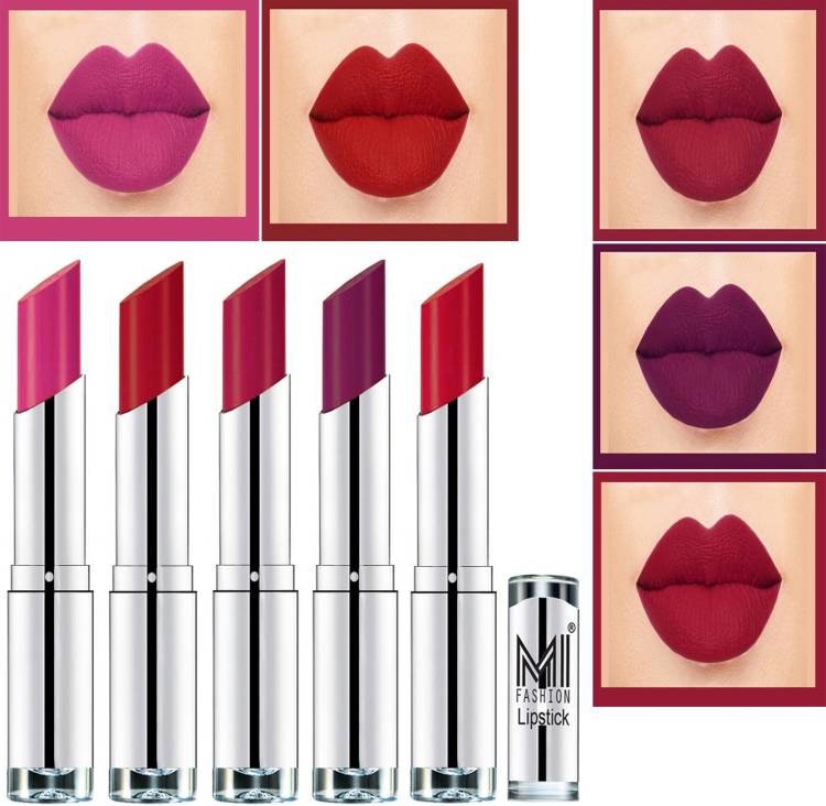 MI FASHION Pout-Perfect Creamy Matte Lipstick Set in 5 Vibrant Colours Code-263 Price in India