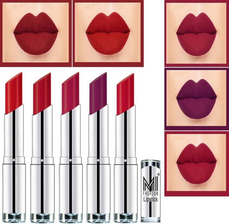 MI FASHION Pout-Perfect Creamy Matte Lipstick Set in 5 Vibrant Colours Code-283 Price in India