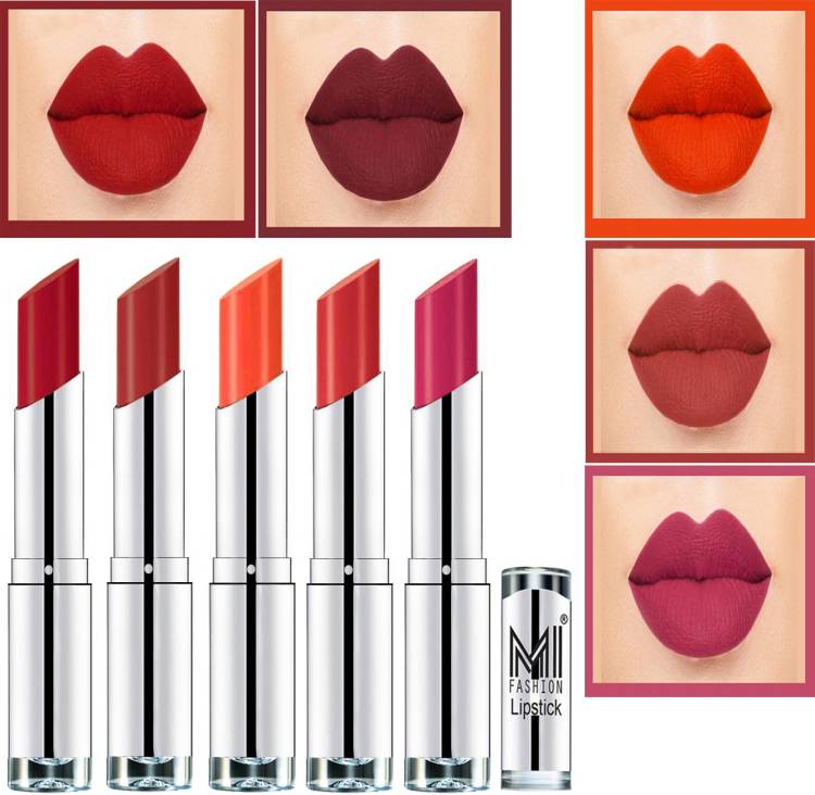 MI FASHION Pout-Perfect Creamy Matte Lipstick Set in 5 Vibrant Colours Code-096 Price in India