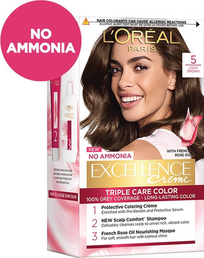 L'Oreal Paris Excellence Creme Hair Color , 5 Light Brown