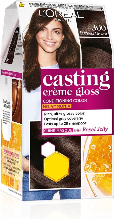 L'OREAL PARiS Casting Creme Gloss Hair Color , Darkest Brown 300