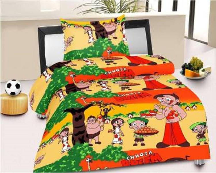 SEA HORSE 140 TC Microfiber Single Cartoon Bedsheet