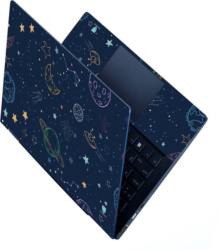 Dzazner HD Printed Full Panel Laptop Skin Sticker Vinyl Fits Size Upto 15 inches No Residue, Bubble Free - Space Pattern Vinyl Laptop Decal 15.6