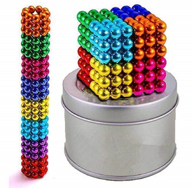 Ziya Multi Colored Balls for Home Office Decoration & Stress Relief Magnetic Board Toy Kids Degree Round Stainless Steel Solid 216 pcs (Multicolor)