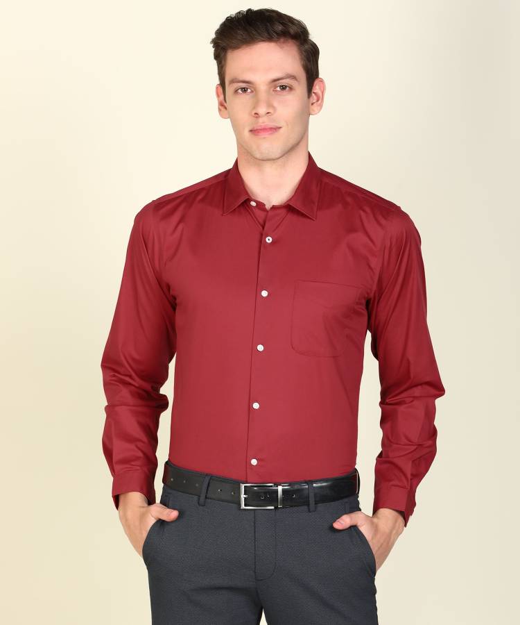 Men Slim Fit Solid Formal Shirt Price in India