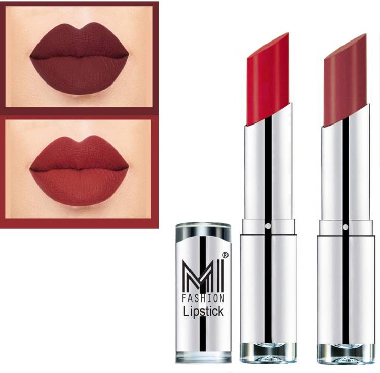 MI FASHION Creme Matte Lipsticks Set for Professionals Combo of 2 Code no 323 Price in India