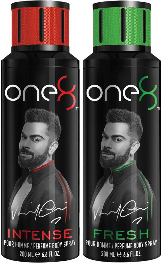 one8 by Virat Kohli Intense & Fresh Deo Pack of 2 (200ml x 2) Perfume Body Spray  -  For Men