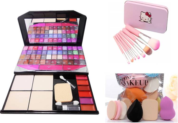 MY TYA Color Icon Fashion Makeup Kit Big + Hello Kitty Premium Makeup Brushes + Me Now 6 Piece Makeup Sponges Price in India
