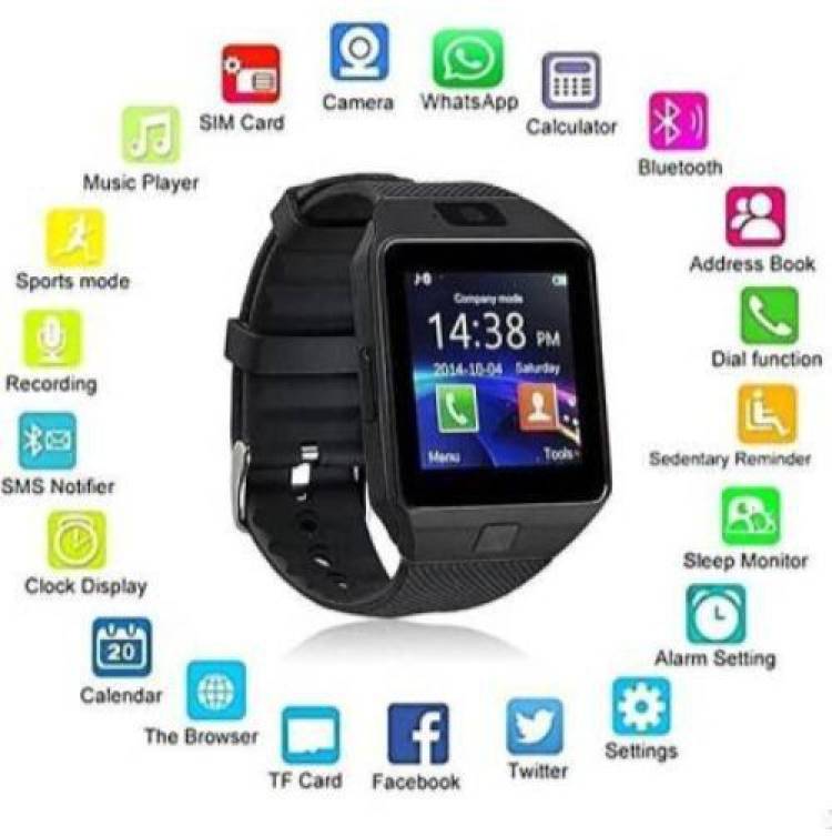 KDM ENTERPRISES DZ09 Bluetooth Calling Camera Smartwatch with 4G Support,SD card sim supportK2 Smartwatch Price in India