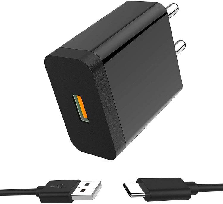 Tankit Fast Type-C Charger for Xiaomi Redmi Note 7 pro Charger Adapter Like Mobile Charger (2 Ampere, Black/White) 2 A Mobile Charger with Detachable Cable