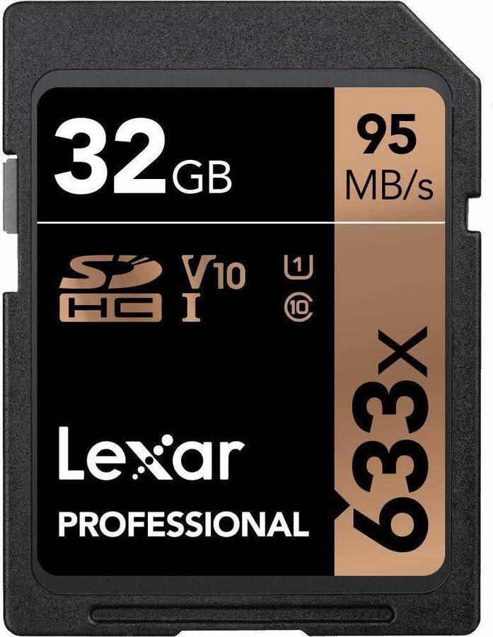 Lexar 633X 32 GB SDHC Class 10 95 MB/s  Memory Card