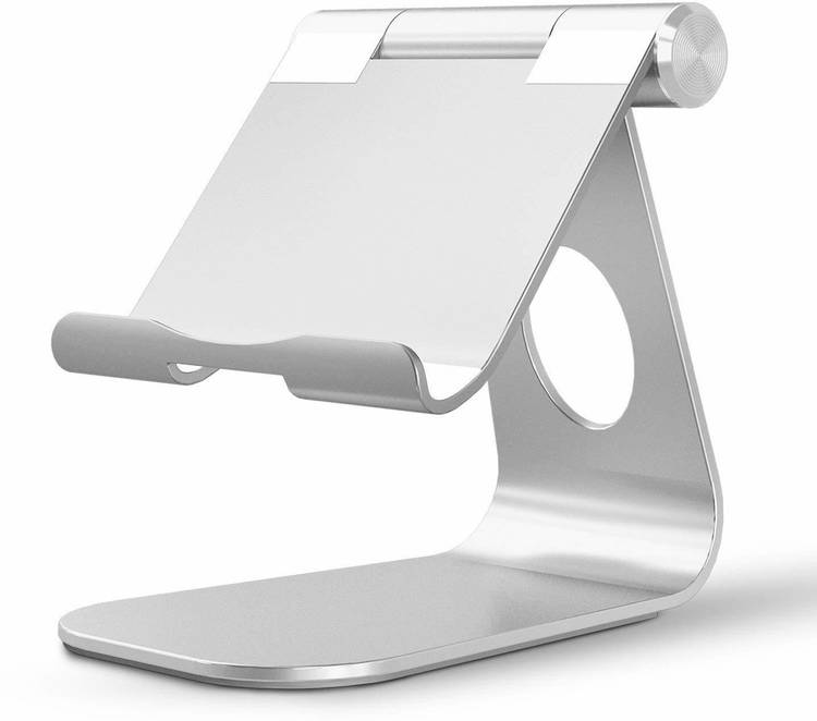 FKU Universal Adjustable Aluminium Mobile/Tablet Stand Desktop Stand Holder for Smart Phones,Tab, E-Reader Upto 13 Inches. Mobile Holder