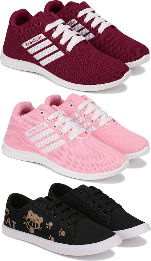 Sports Running shoes For Women (Multicolor Pack of 3) Combo(MR)-1703-1704-1629 Running Shoes For Women