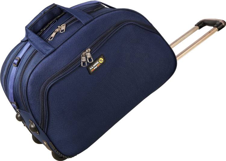 S.K.DAYNA (Expandable) (Expandable) Duffel Trolley Bag With Wheels For Men and Women-Blue Duffel Strolley Bag