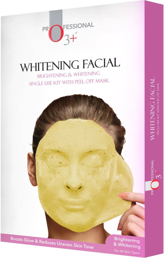 O3+ rightening & Whitening Facial Kit With Peel Off Mask Suitable For All Skin Types (45g, Single Use Facial Kit) Price in India