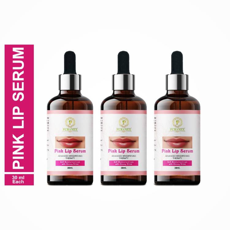puranex Pink Lip Serum for Shine, Glossy, Soft With Moisturizer For Men & Women -30ml (PACK OF 3) 90ml Price in India