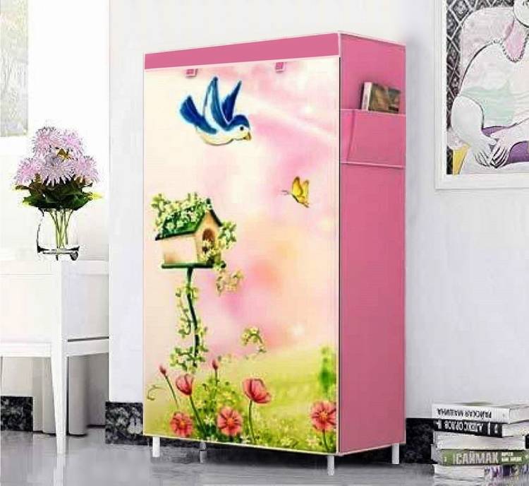 Flipkart Perfect Homes Studio PINK TREE HOUSE PRINTED SHOE CABINET6 LAYER ORGANISER Metal Collapsible Shoe Stand