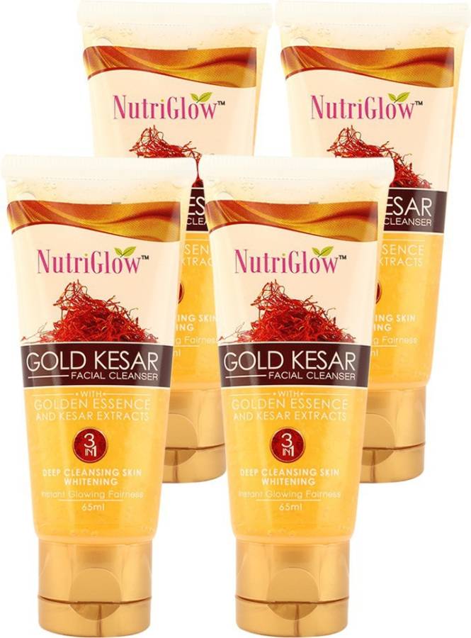 NutriGlow Cleanser Gold Kesar 65ml(Pack Of 4) Face Wash Price in India