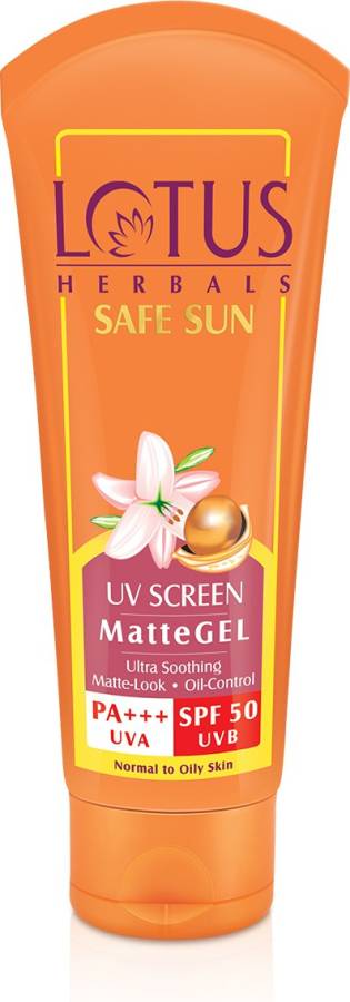 LOTUS HERBALS Safe Sun Invisible Matte Gel Sunscreen SPF 50 PA+++ , For Men & Women, Non-Greasy, Suitable for Oily Skin - SPF 50 PA+++