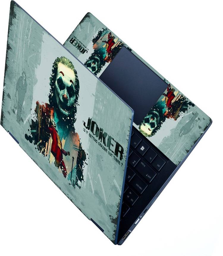 dzazner HD Printed Full Panel Laptop Skin Sticker Vinyl Fits Size Upto 15 inches No Residue, Bubble Free - Joker Crazier Vinyl Laptop Decal 15.6