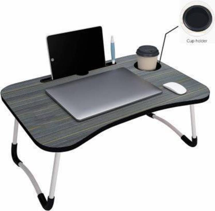 A V CREATION MATT BLACK Wood Portable Laptop Table