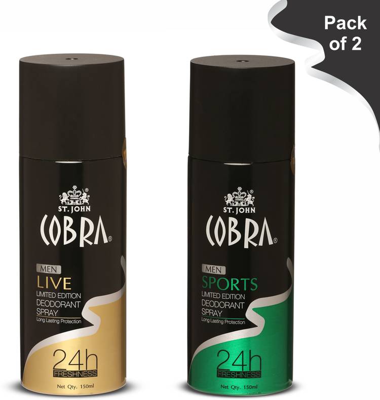 VI-JOHN Cobra Deo Live 150 ml | Cobra Deo Sports 150 ml Deodorant Spray  -  For Men