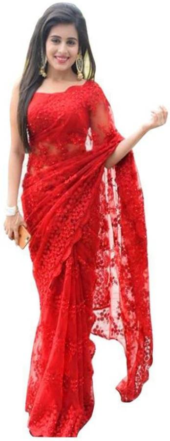 Embroidered Bollywood Net Saree Price in India