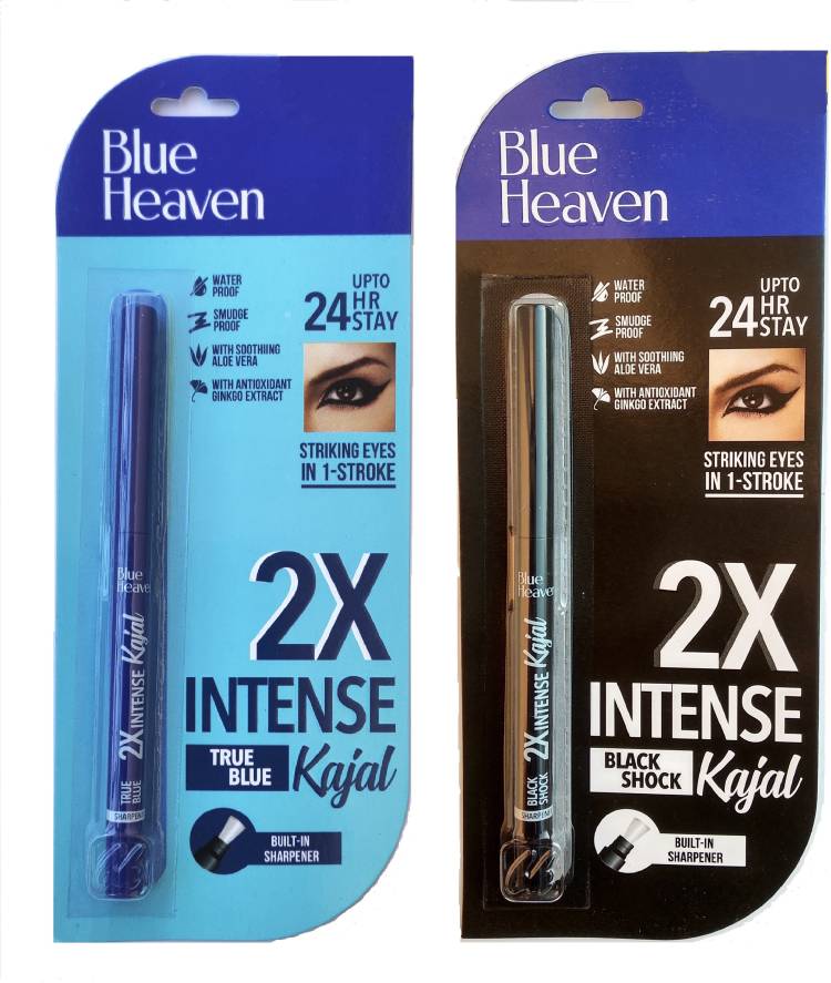 BLUE HEAVEN 2X Intense Kajal Blue + Black Price in India