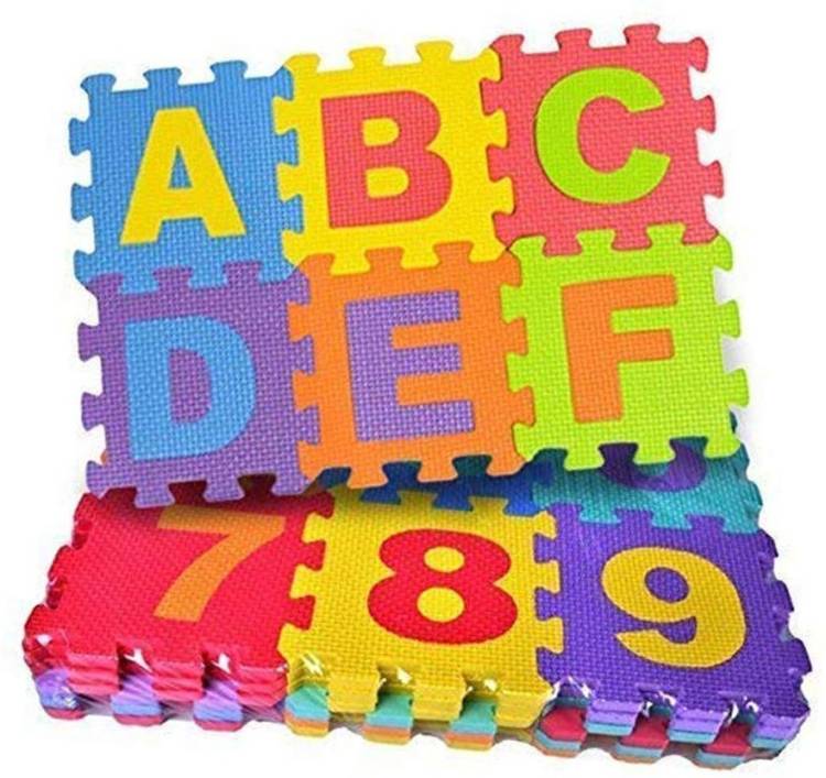 KOBBET Puzzle mat for Kids Multicolour Non Toxic with Alphabets and Numbers for Creative ,Learning Toy,Educational Toy For Kids Puzzle Assembling Building 20+ Activities Kids Toy Set Play Floor mat