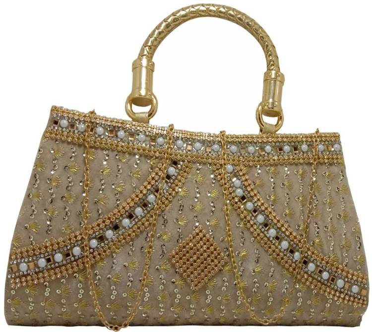Party, Casual Gold  Clutch  - Mini Price in India