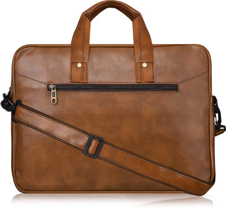LOREM BG10 Tan Color Briefcase Laptop Bag Cross Body Office Business Professional Bag for Men & Women Waterproof Messenger Bag