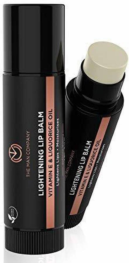 The Man Company Lightening Lip Balm | Vitamin E, Liquorice & Coconut Oil | Provides Lip Care to Dry, Chapped & Dark Lips | Moisturizes, Nourishes, Softens Lips - 4gm Liquorice Oil