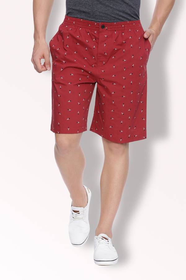 Printed Men Red Bermuda Shorts