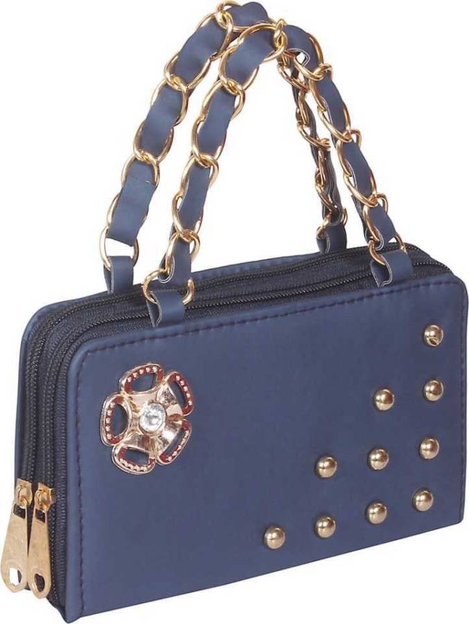 Casual, Party, Formal Blue  Clutch  - Mini Price in India
