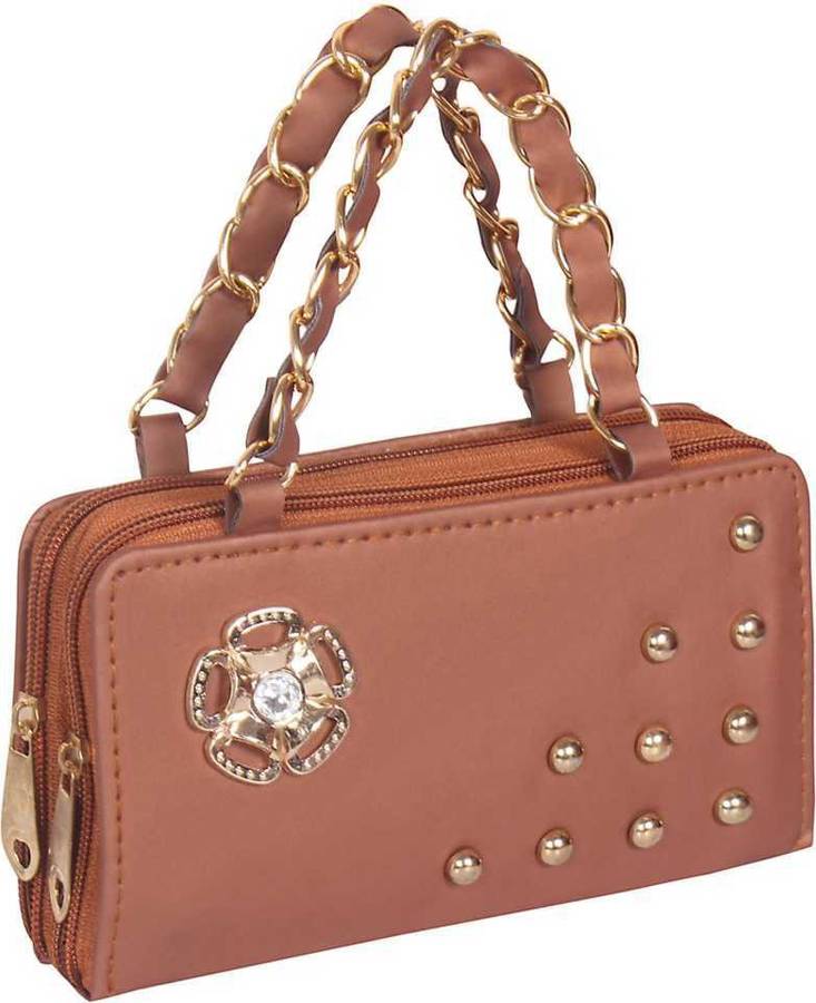 Casual, Party, Formal, Sports Tan  Clutch Price in India