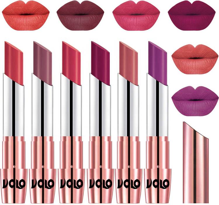 Volo High Pigment Long Stay Cr�me Matte Lipstick Set of 6 Pcs Code-32 Price in India