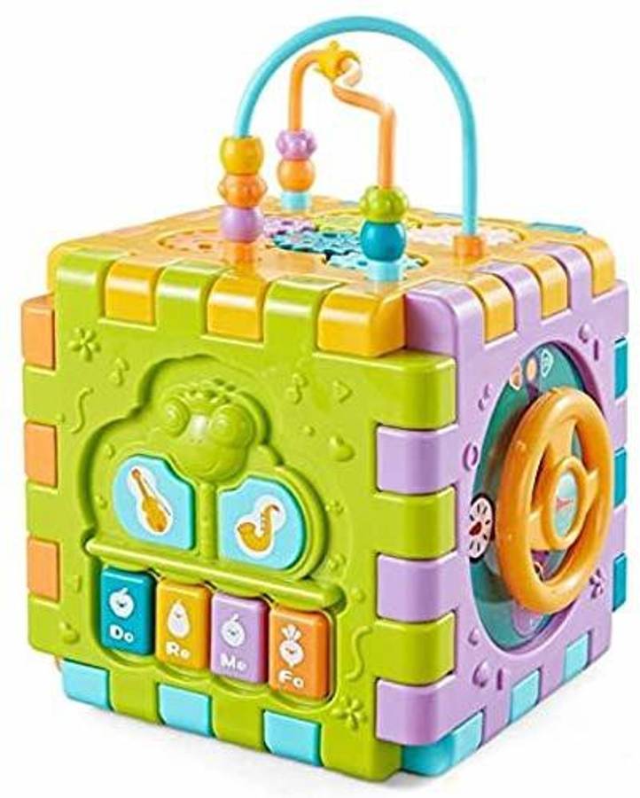 J K INTERNATIONAL Activity Cube Baby Toys 6 in 1 Multi-Purpose Educational Learning Cube