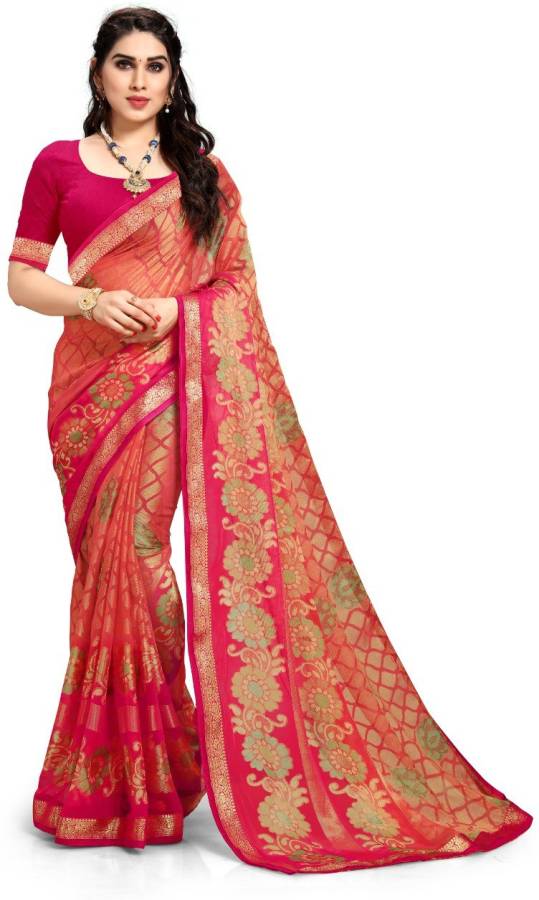 Printed Bollywood Brasso Saree Price in India