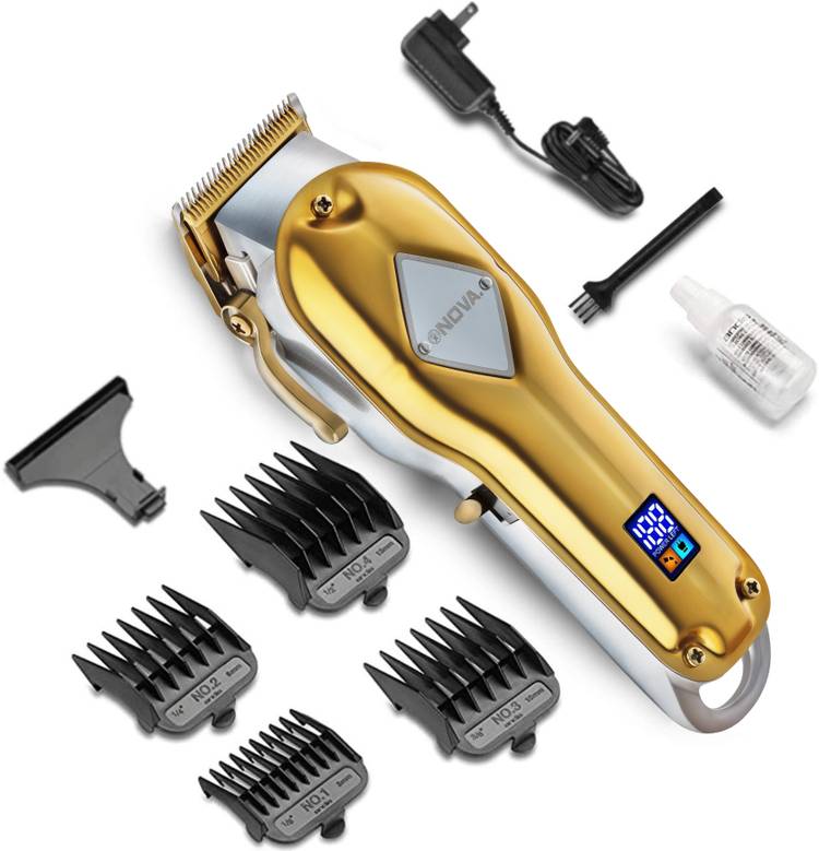 NOVA Professional Cordless NHT 1069 Full Metal Hair Clipper Runtime: 240 min Trimmer for Men