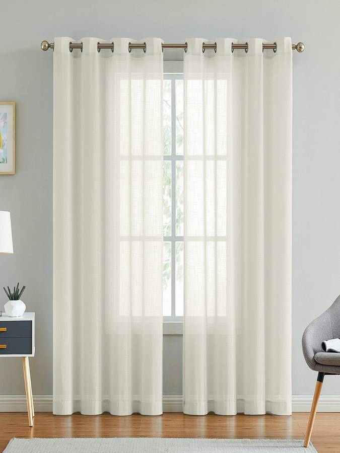 LINENWALAS 274 cm (9 ft) Cotton Long Door Curtain (Pack Of 2)